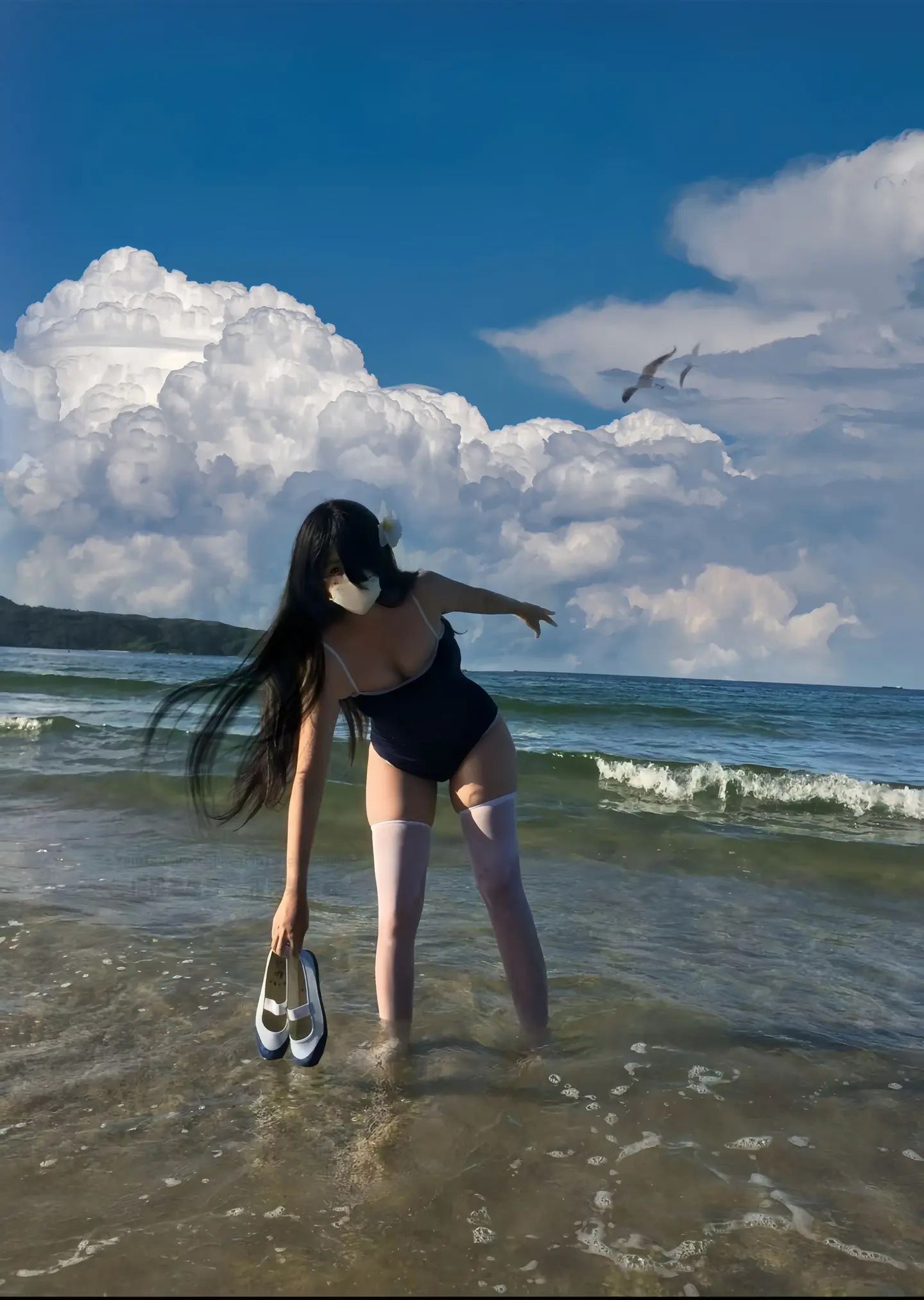 海边穿搭无不良引导 海边 泳衣 一起看海 夏日