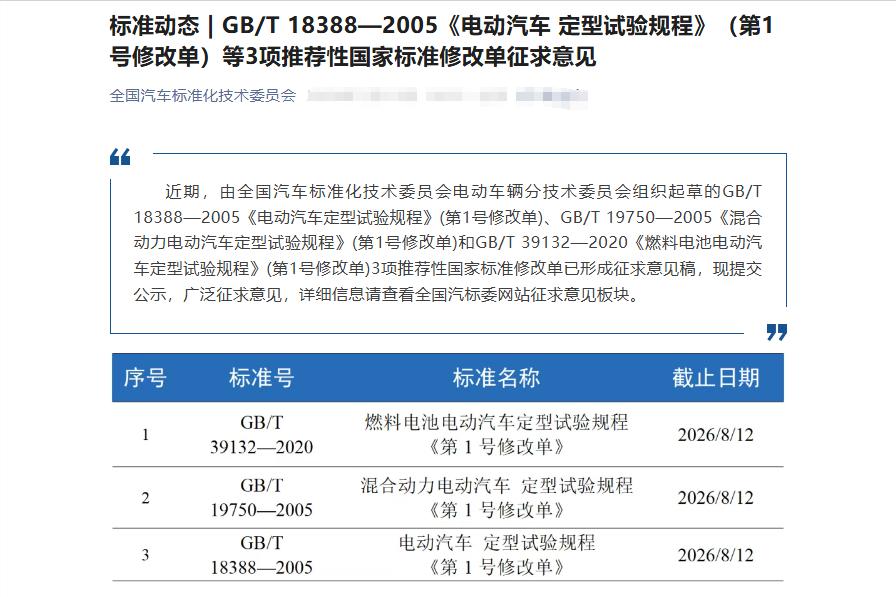 电车测试3万公里，哪些速成造车要被叫停了？
昨天全国汽车标准化技术委员会发了份征
