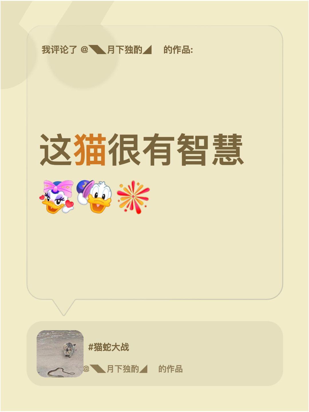 我评论了@◥◣月下独酌◢◤ 的作品：
这猫很有智慧