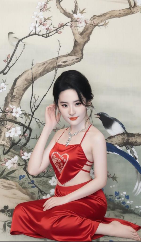 喜庆，美女，中国红！