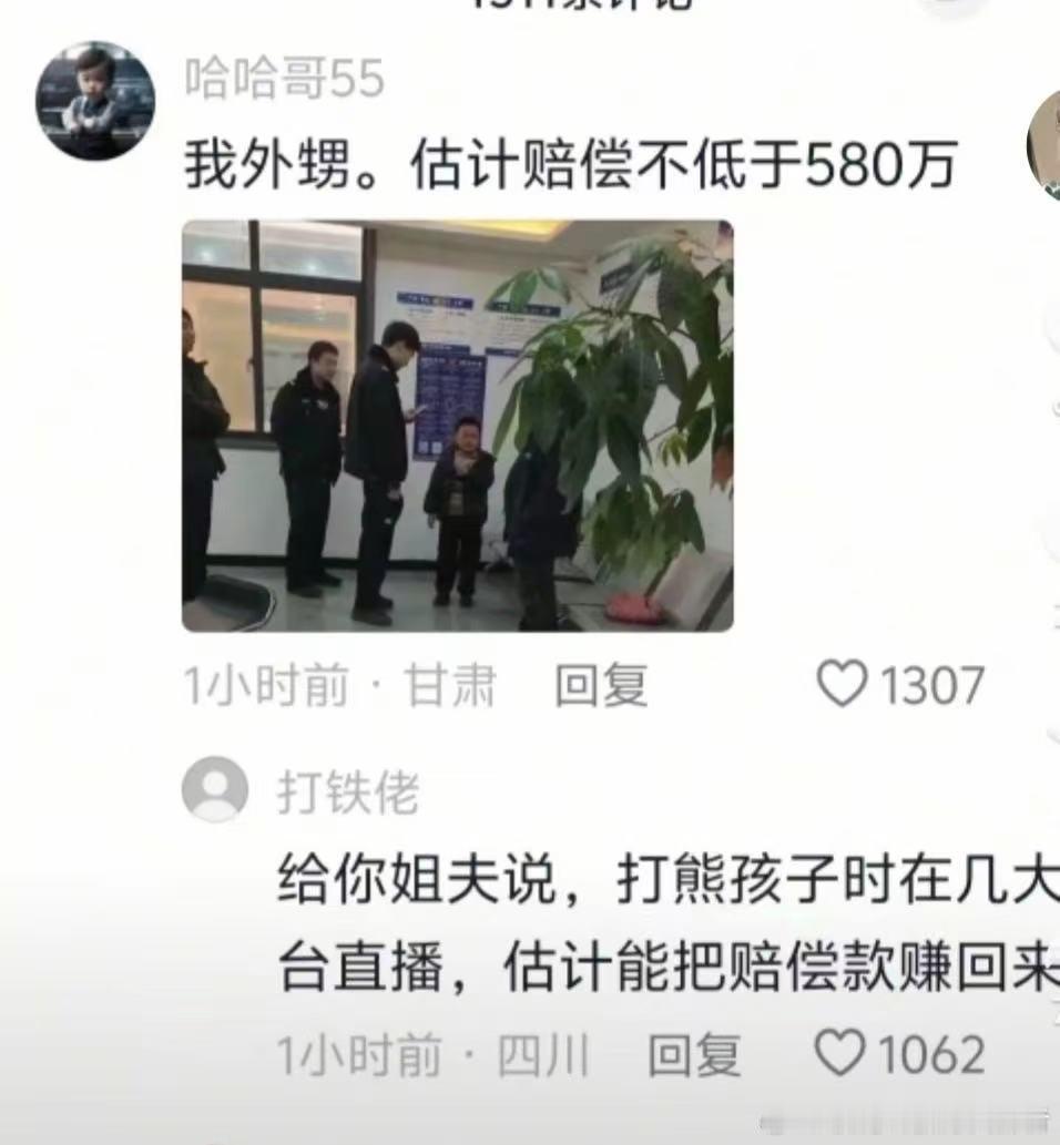 接上： 。一位网友评论说是他的外甥，不知道真的假的，但网友回复给的建议，确实是个