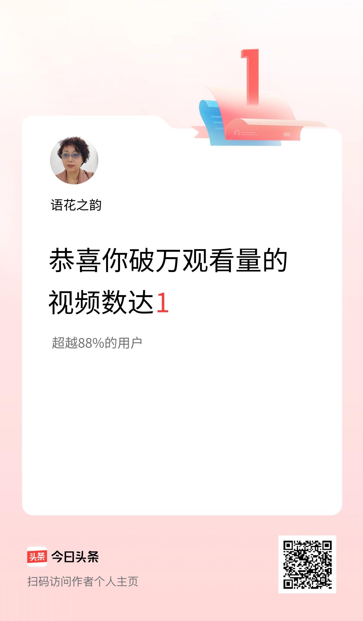 我在头条有1条视频播放量破万了！