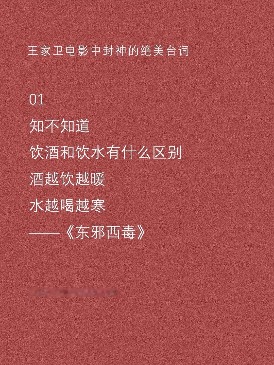 王家卫电影中封神的绝美台词 ​​​