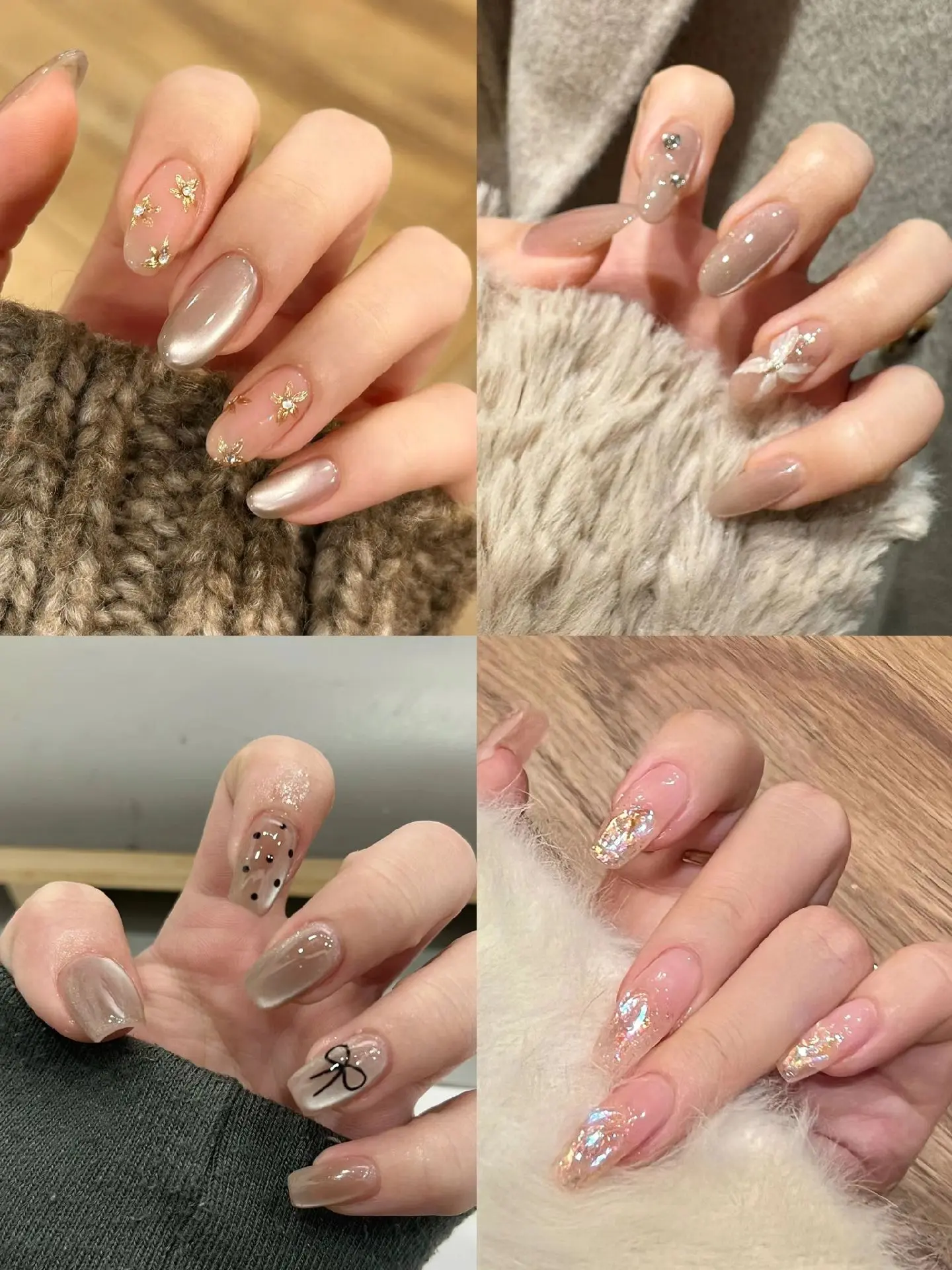 适合秋天做的中长款美甲💅🏻简约又高级！氛围感拉🈵！！不知道做什么...