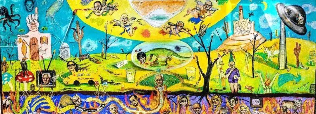 这幅画是玛利亚在2020年创作的《The Stiles》，其实是在讽刺爱泼斯坦以