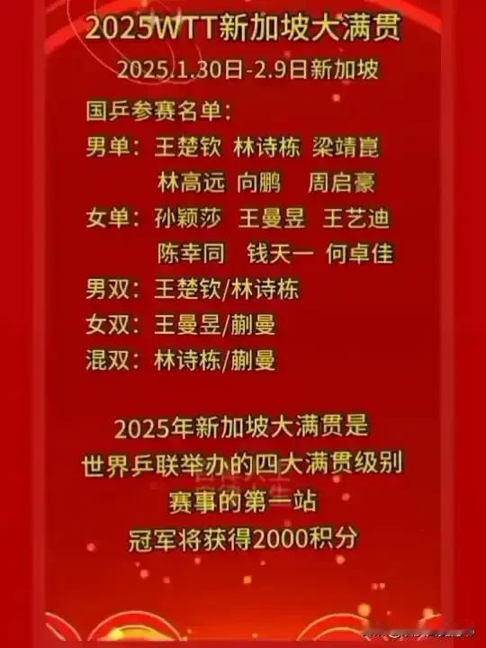 新加坡大满贯莎头曼三人躲不过去的“一副对联”——
上联：获得冠军是因为我们不在；