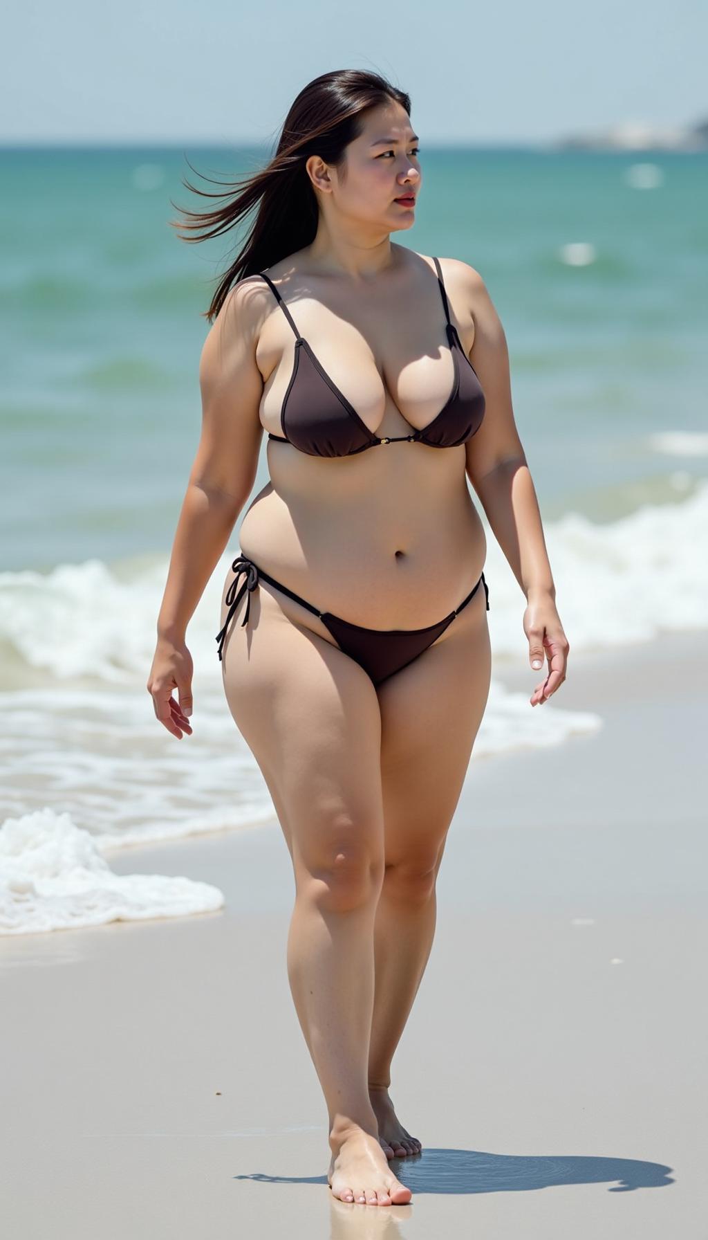 海风吹拂，沙滩漫步。
图片全是Aⅰ生成，有要学Ai的，请与我联系，这款Ai软件罪