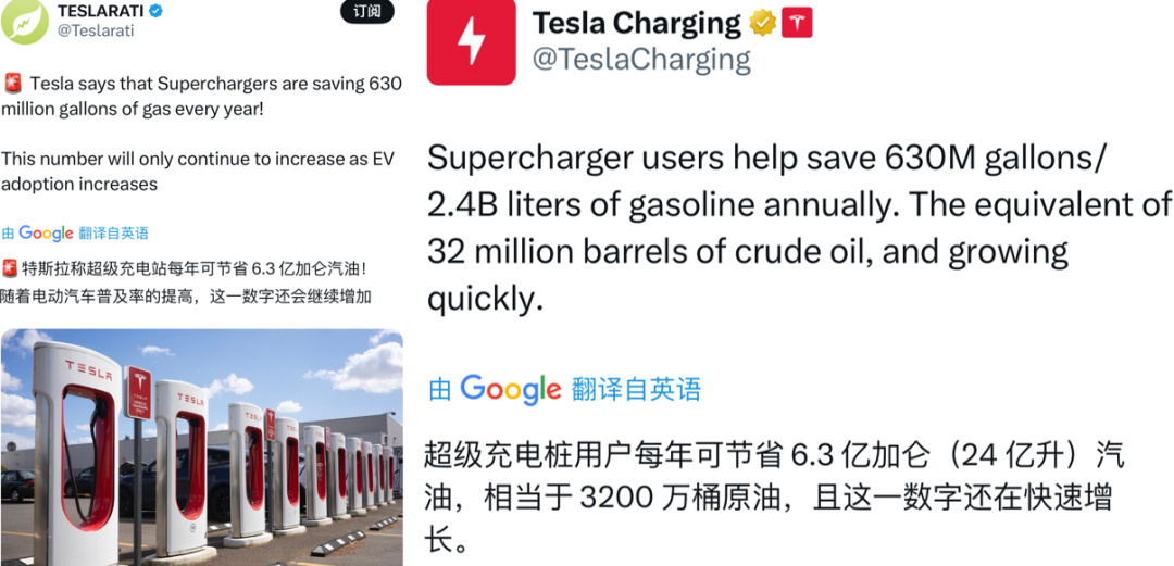 特斯拉超级充电桩为用户每年省约24亿升汽油，便捷补能体验加速替代燃油车近日，特斯