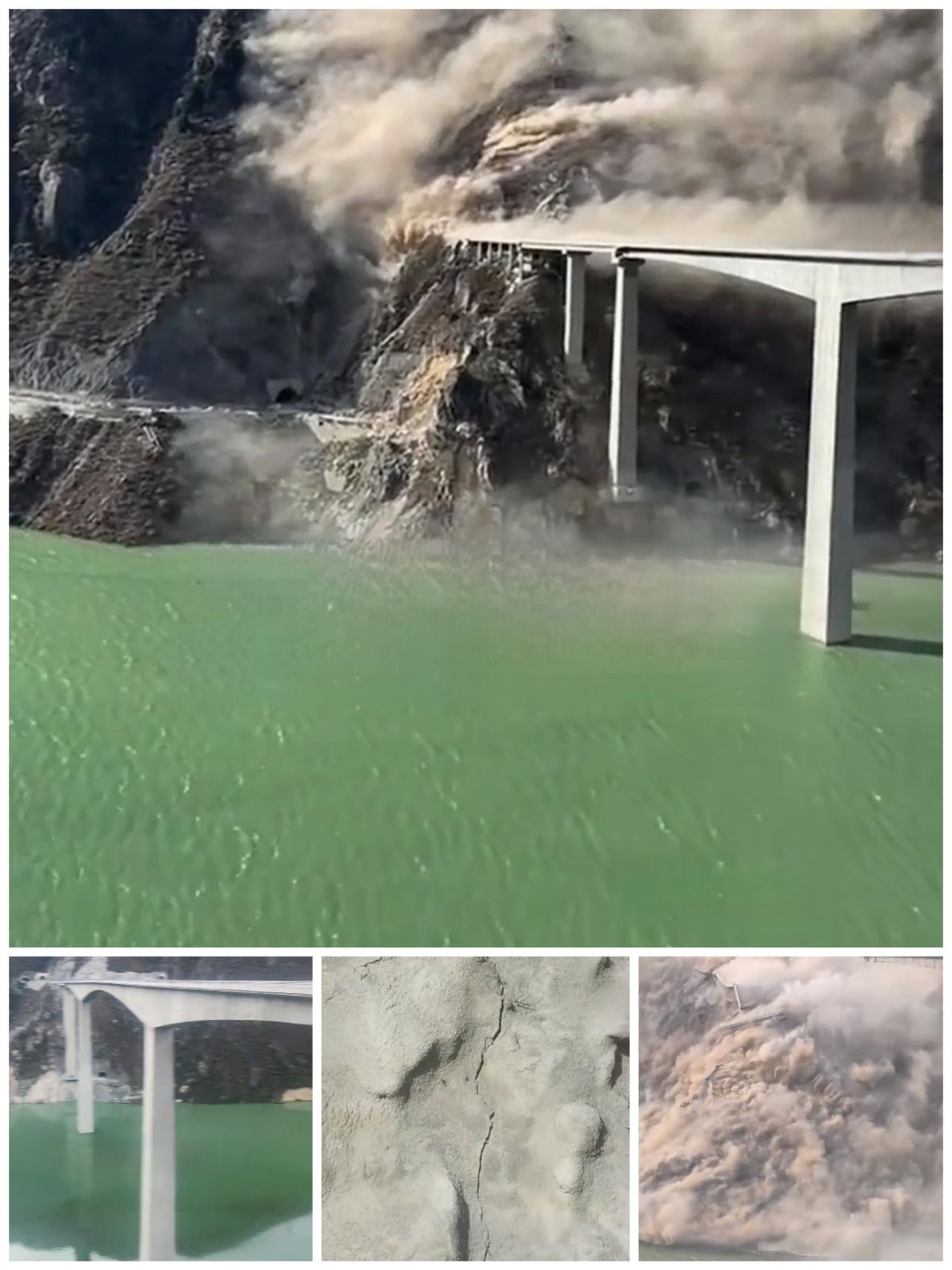 造价约4.4亿，前1日还在讨论修复方案，1天后就完全垮塌。

阿坝红旗特大桥，这