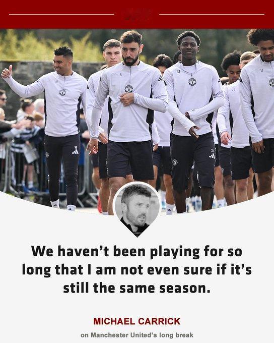 真是忙得忙死，闲得闲死。

卡里克在谈到曼联最近的赛程时说，“我们已经很长时间没