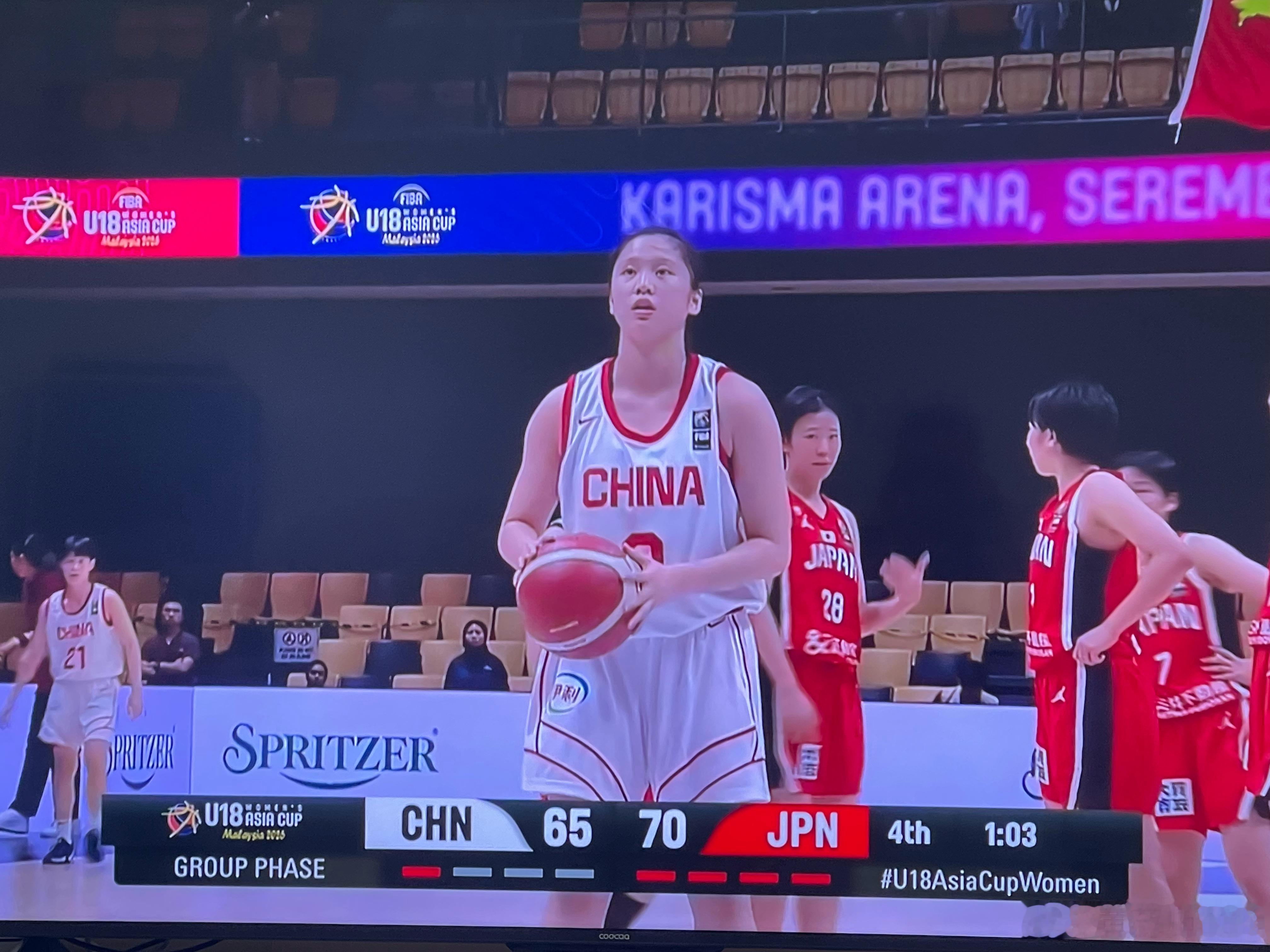 U18女篮亚洲杯，中国女篮68:73憾负日本，没能得到小组第一，进四强需要打交叉
