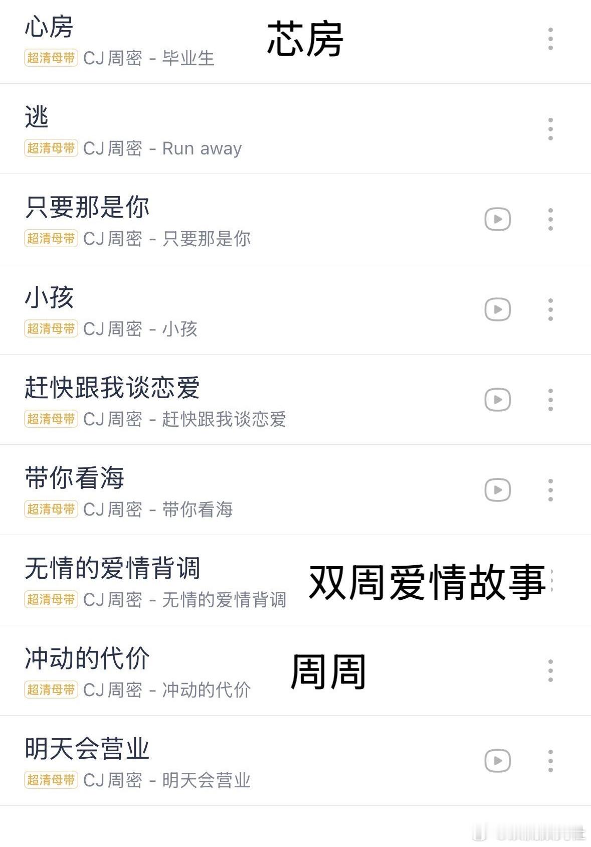 周密写给周芯竹的歌改名了，像极了有新女友然后疯狂撇清前任的感觉… ​​​