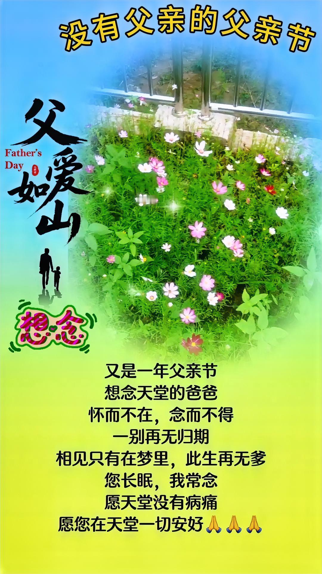 我是没有父亲的父亲节，6月24号是我父亲第一年的忌日，只相隔几天，父亲节和父亲忌