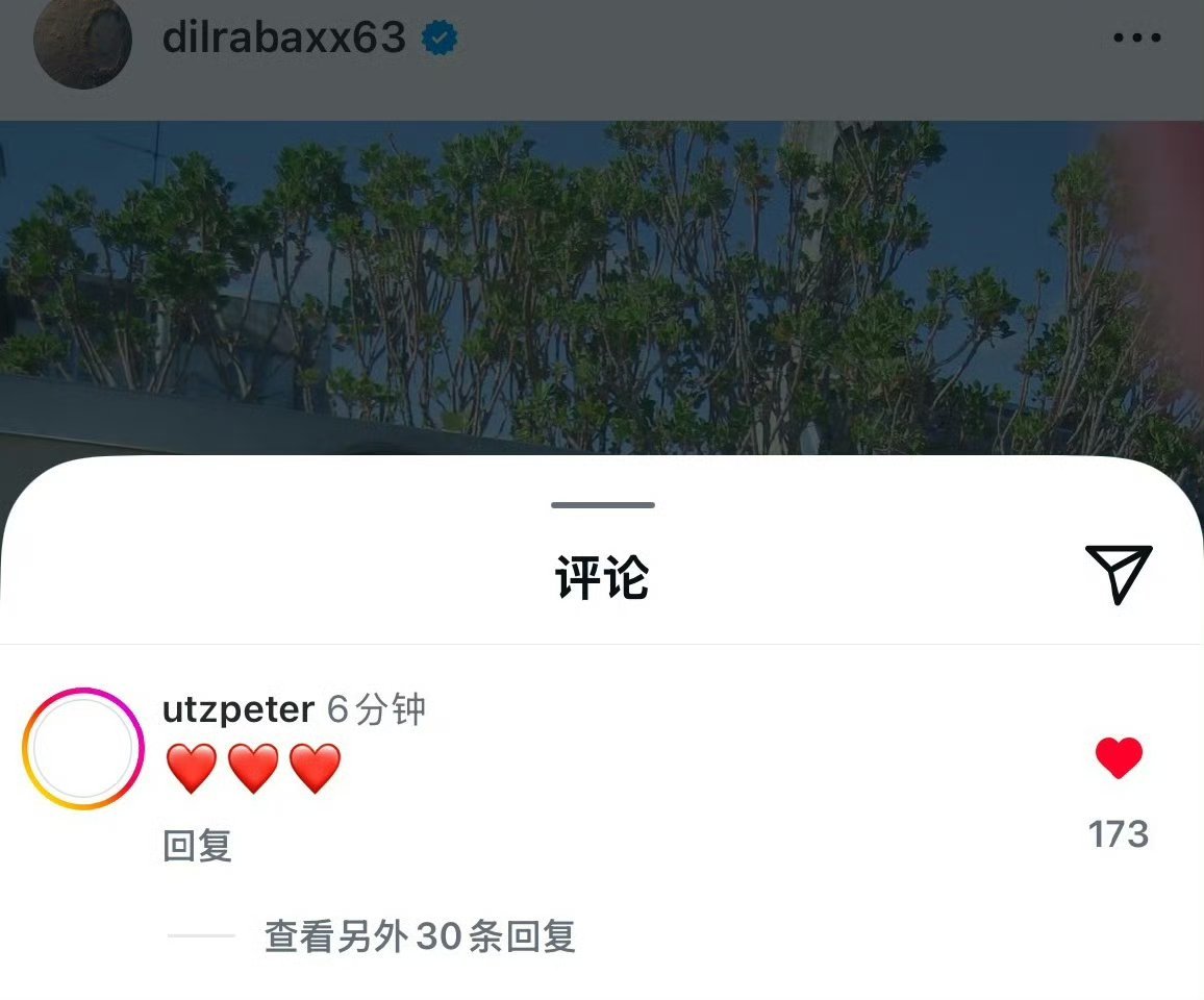迪丽热巴发了ins 全球公关总监评论了 ​​​[馋嘴] ​​​