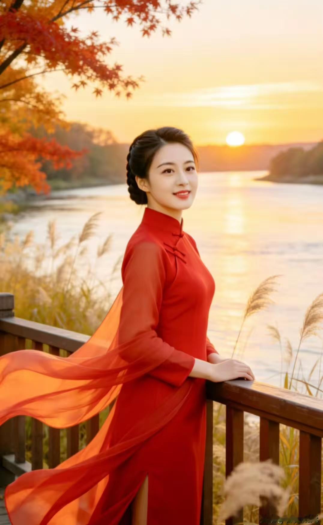 塞鸿秋·秋江暮色
轻烟漫锁秋江暮，
长天远水相融处。
孤帆隐入烟波路，
归雁掠过
