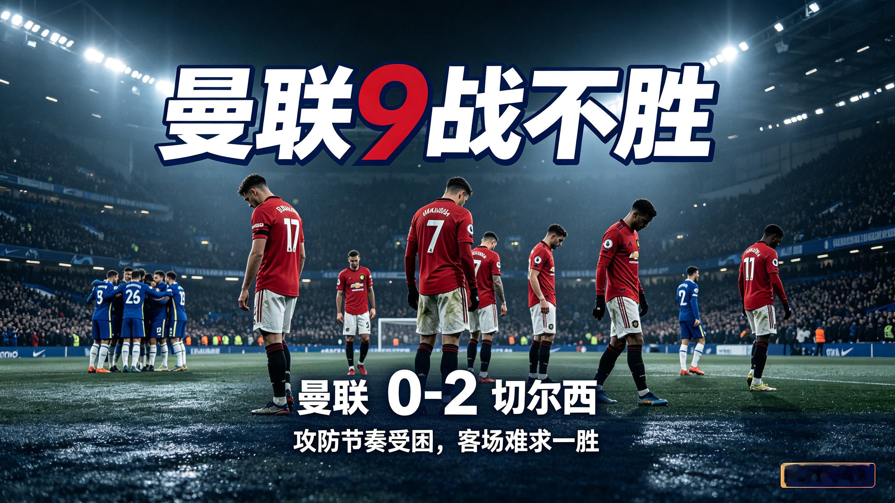 曼联9战不胜英超焦点战曼联0比2不敌切尔西，球队正式陷入9场各项赛事不胜的低迷泥