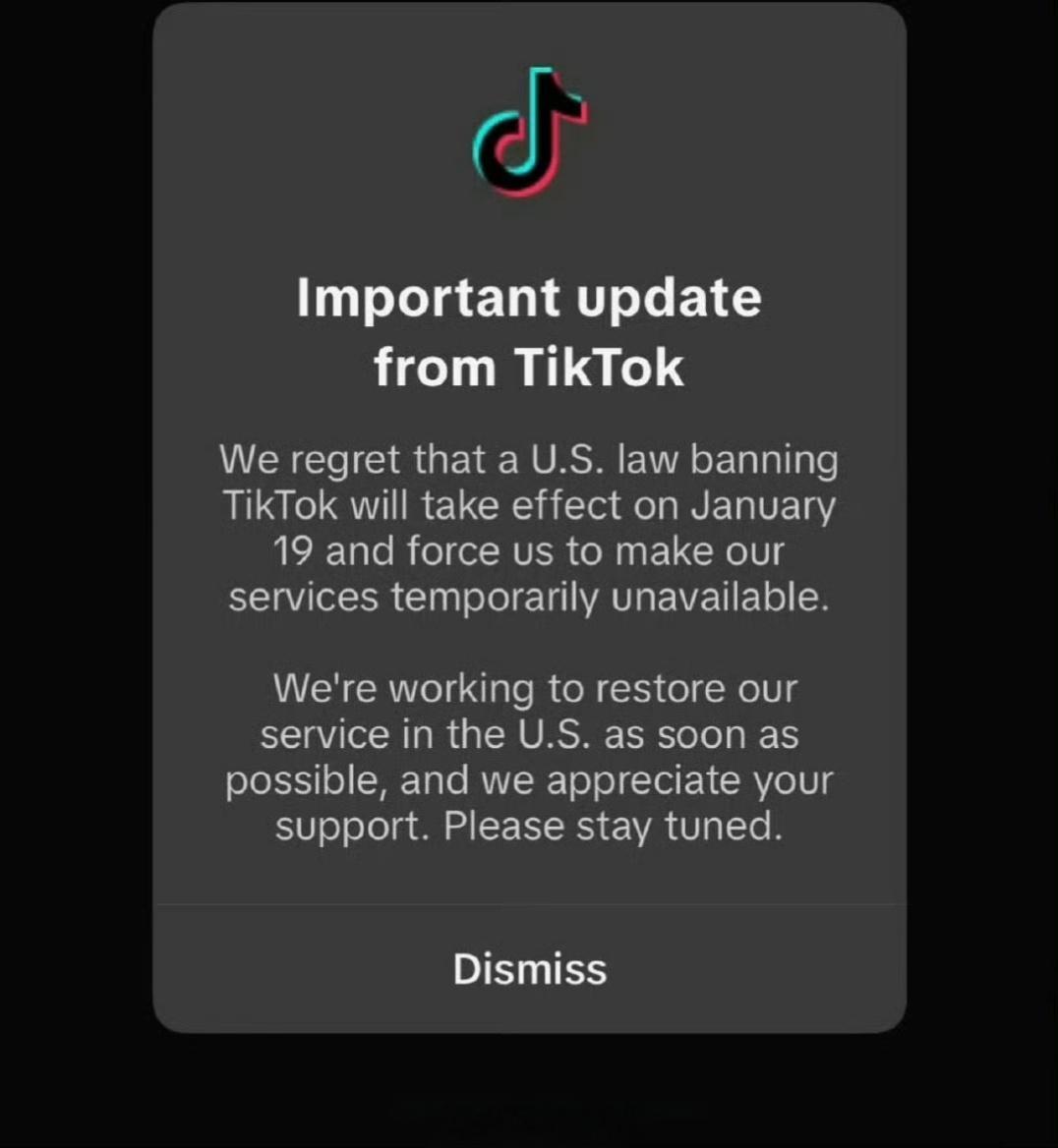 TikTok停止在美服务 硬刚了  宁为玉碎不为瓦全，tiktok站着死，气节让