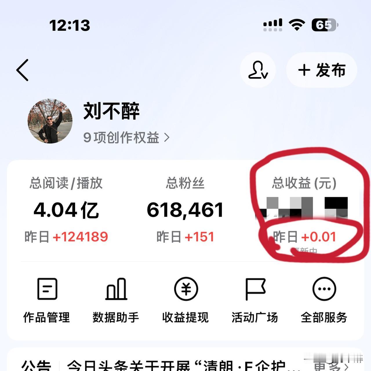 昨日收益0.01元！系统铁定搞错了！
几十万的展现量，300多条评论量，“双向奔