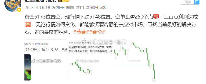 2026.3.4日操作4单，全胜！共收割730点利润。真正的安全感源于财富的积累