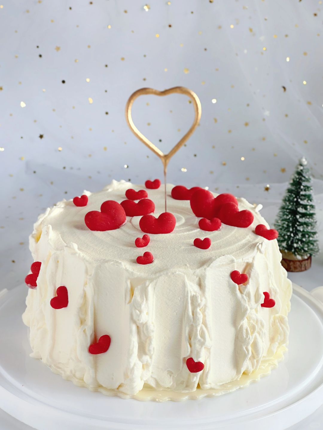 情人节爱心蛋糕！无须抹面～不调色～新手友好！