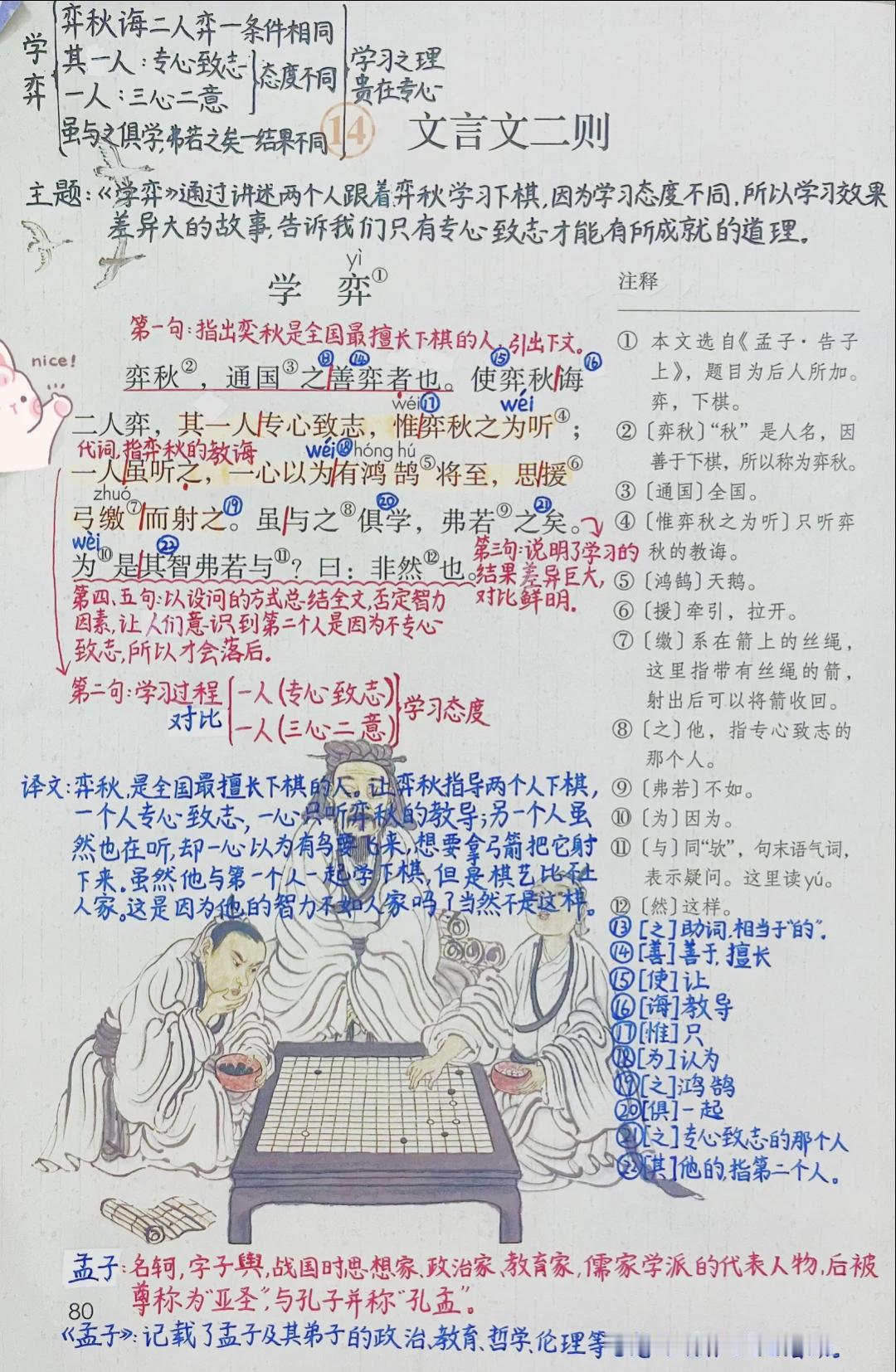 六年级下册语文，第五单元《文言文二则》《真理诞生于一百个问号之后》课堂学习笔记，