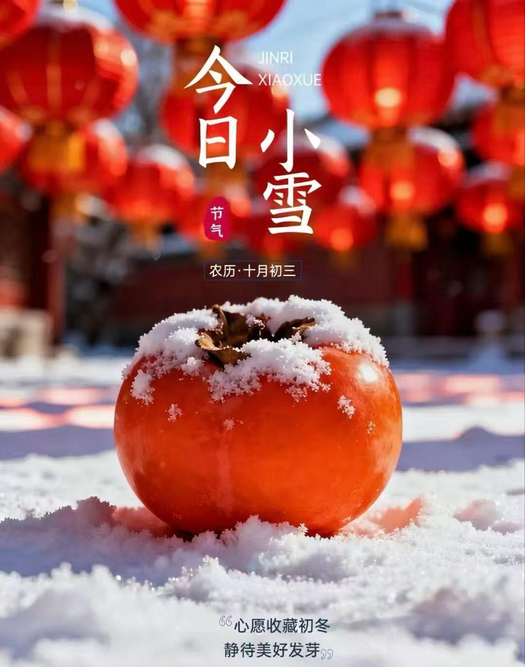 小雪至，冬意浓
      今天是冬季的第二个节气，小雪。小雪节气的到来，意味着