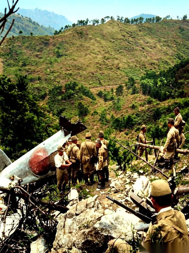 1939年，湖北黄梅县的天上，一架日军飞机突然拖着黑烟，一头扎进赛老祖山。
机上