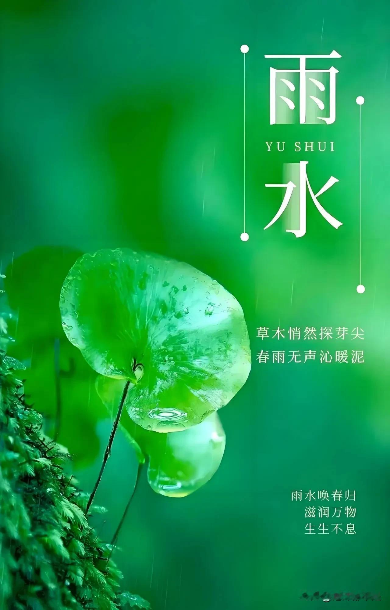 天一生水、万物逢春，迎来雨水节气，
也就真正开启春天的序幕，
春姑娘即将给人间换