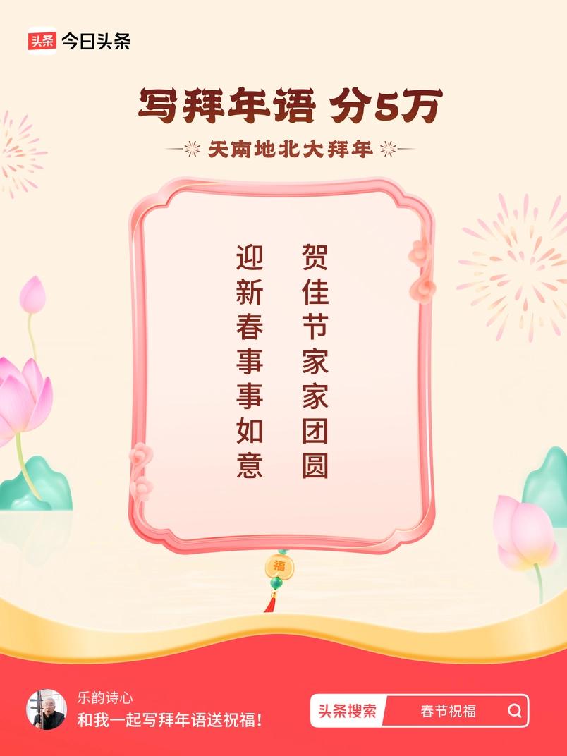 写拜年语送祝福新春拜年送祝福！我的祝福是：“迎新春事事如意，贺佳节家家团圆”！快