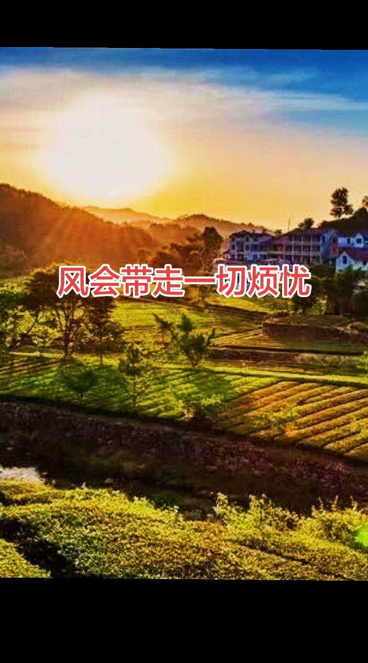 风会带走一切烦忧。周末愉快，让一切烦忧随风而去。乡村画卷 美丽乡村田园风光美景如