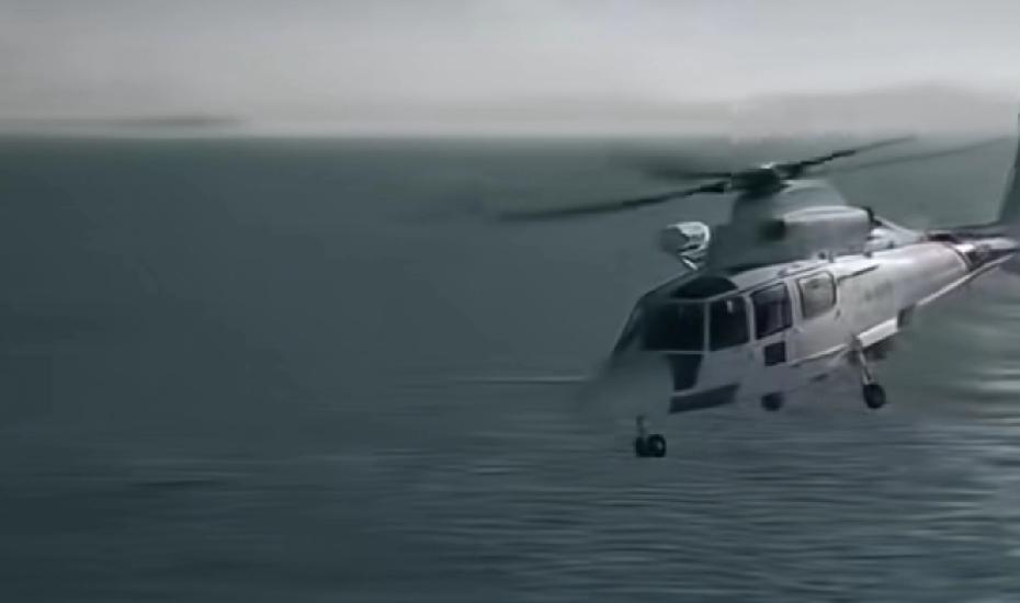 太霸气了，早该这样了。我们的海警船搭乘直升机，空中拦截运有“海马斯”火箭炮系统的