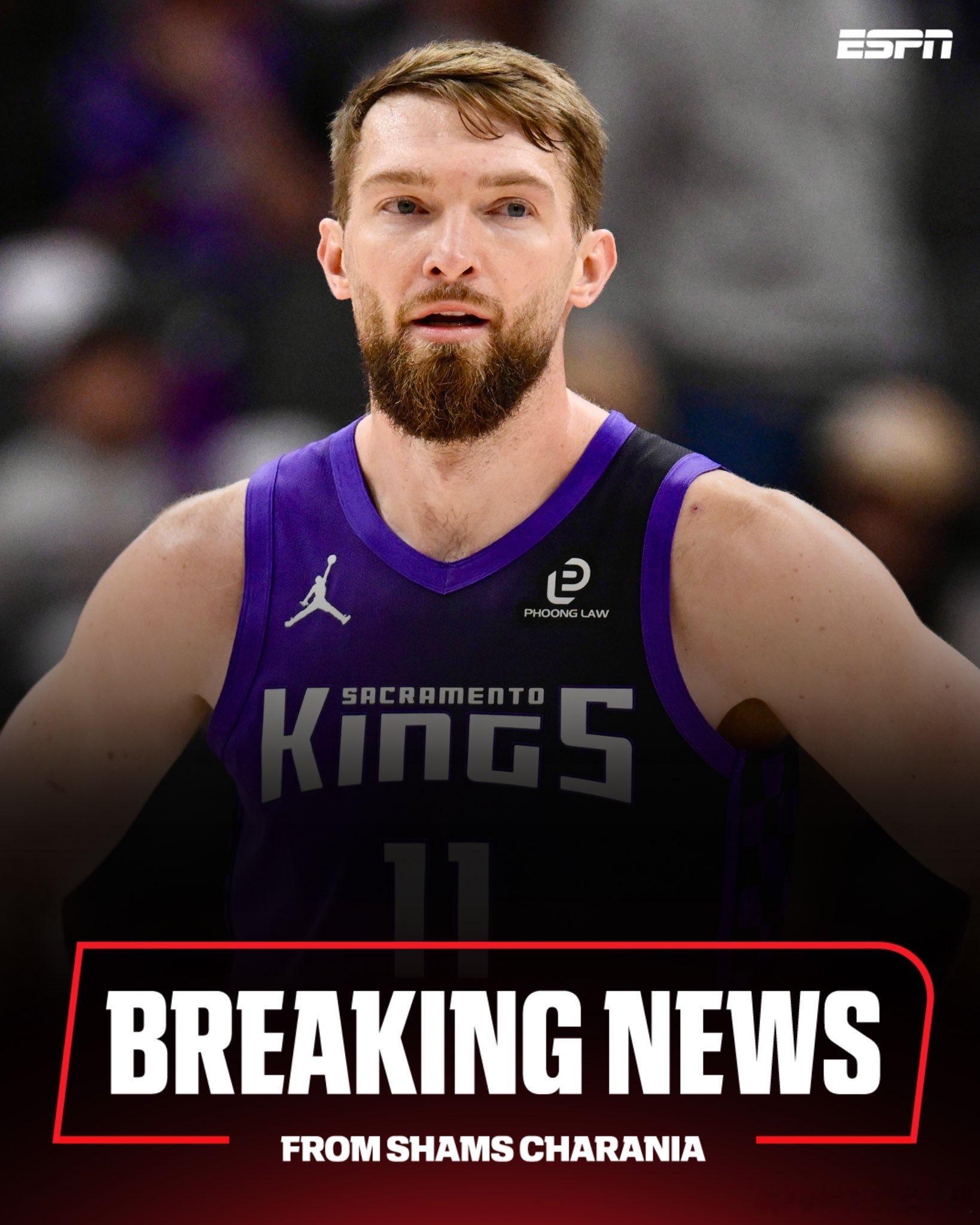 Shams：小萨博尼斯在周三上午接受左膝半月板撕裂的修复手术，赛季提前报销！这也