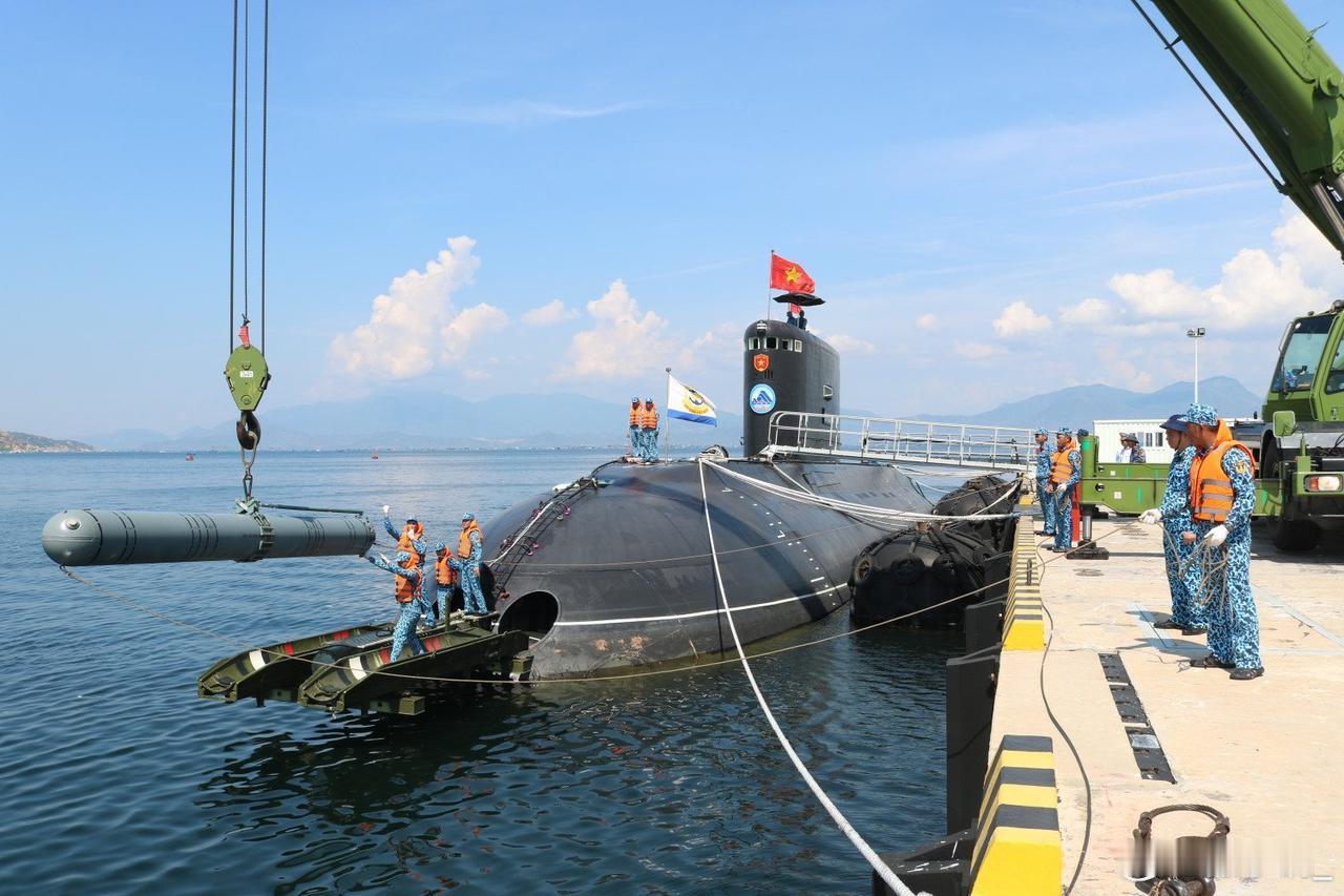 越南海军的基洛级潜艇装填3M-54E“口径”潜射巡航导弹。越南于2014至201