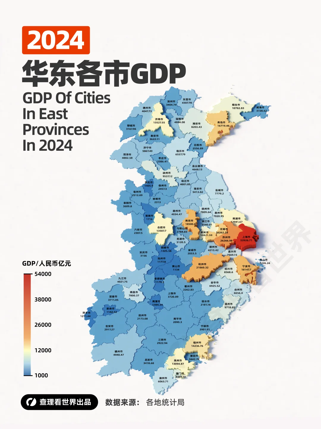 华东人均GDP，这些非省会城市竟超省会？