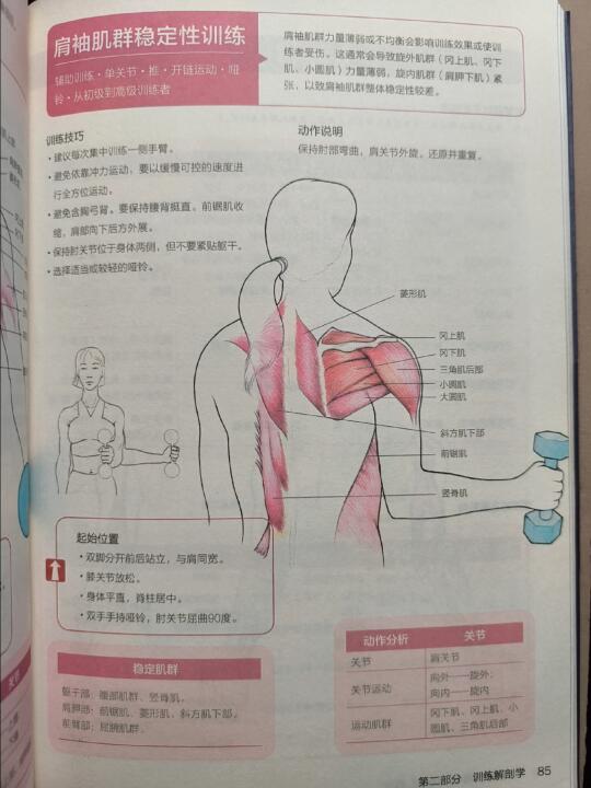 肩袖肌群力量训练，肩关节外旋能力。