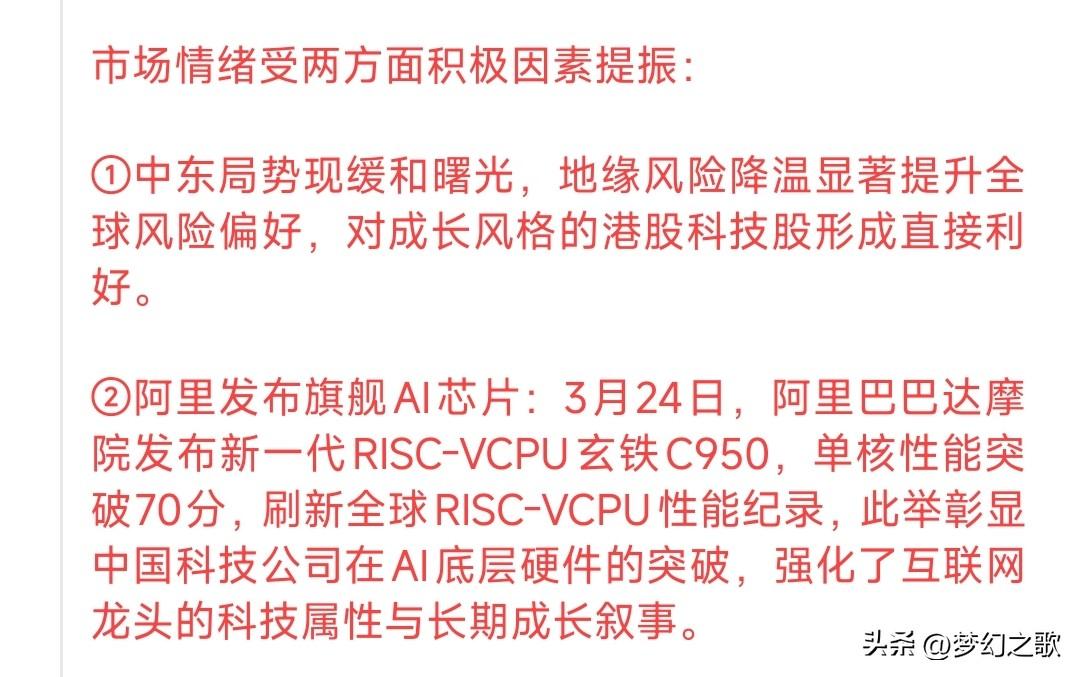 A股反弹的原因已经出来了，后续能否持续反弹还是看这两个原因
1.中东局势的缓和