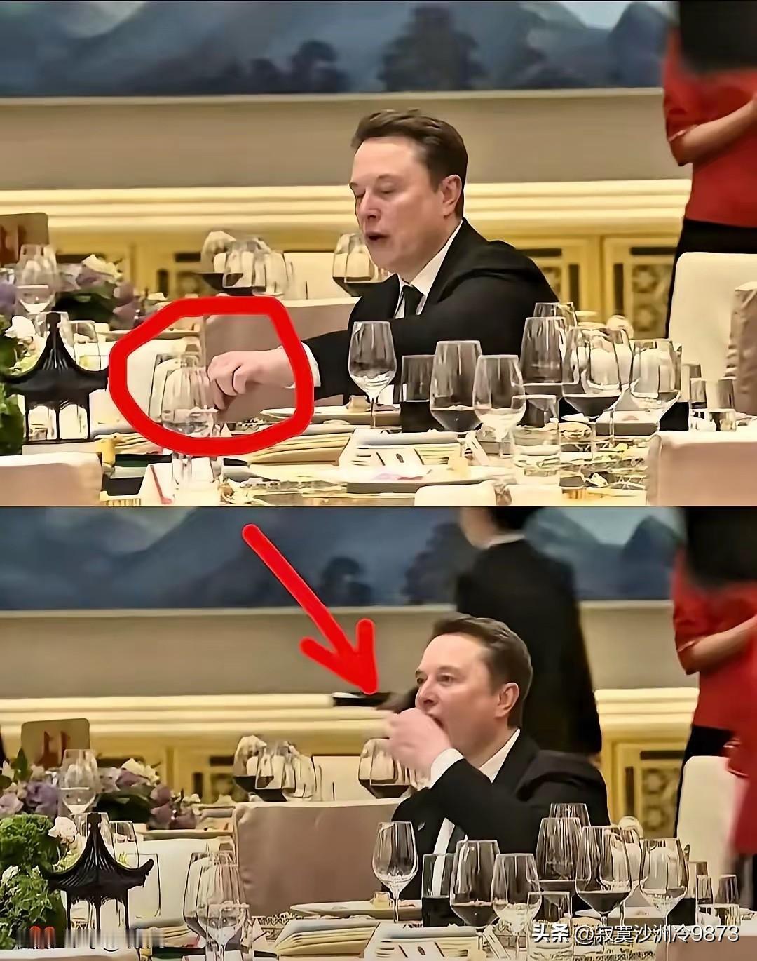 马斯克看样子是真饿坏了，不然他也不会“下手”！
在人民大会堂的招待晚宴上，其他大