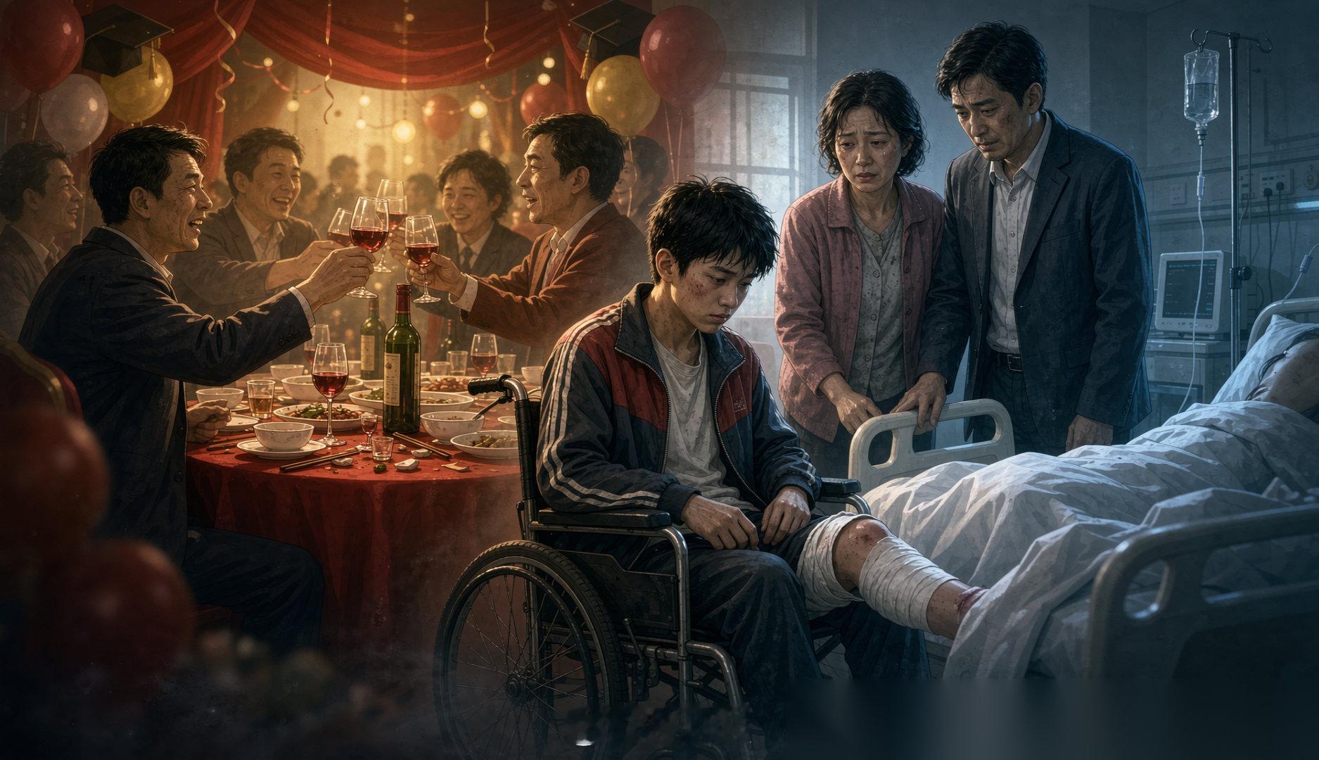 一场升学宴，本来该是全家高兴的日子，结果变成这样。十几岁的孩子，人生才刚开始，一