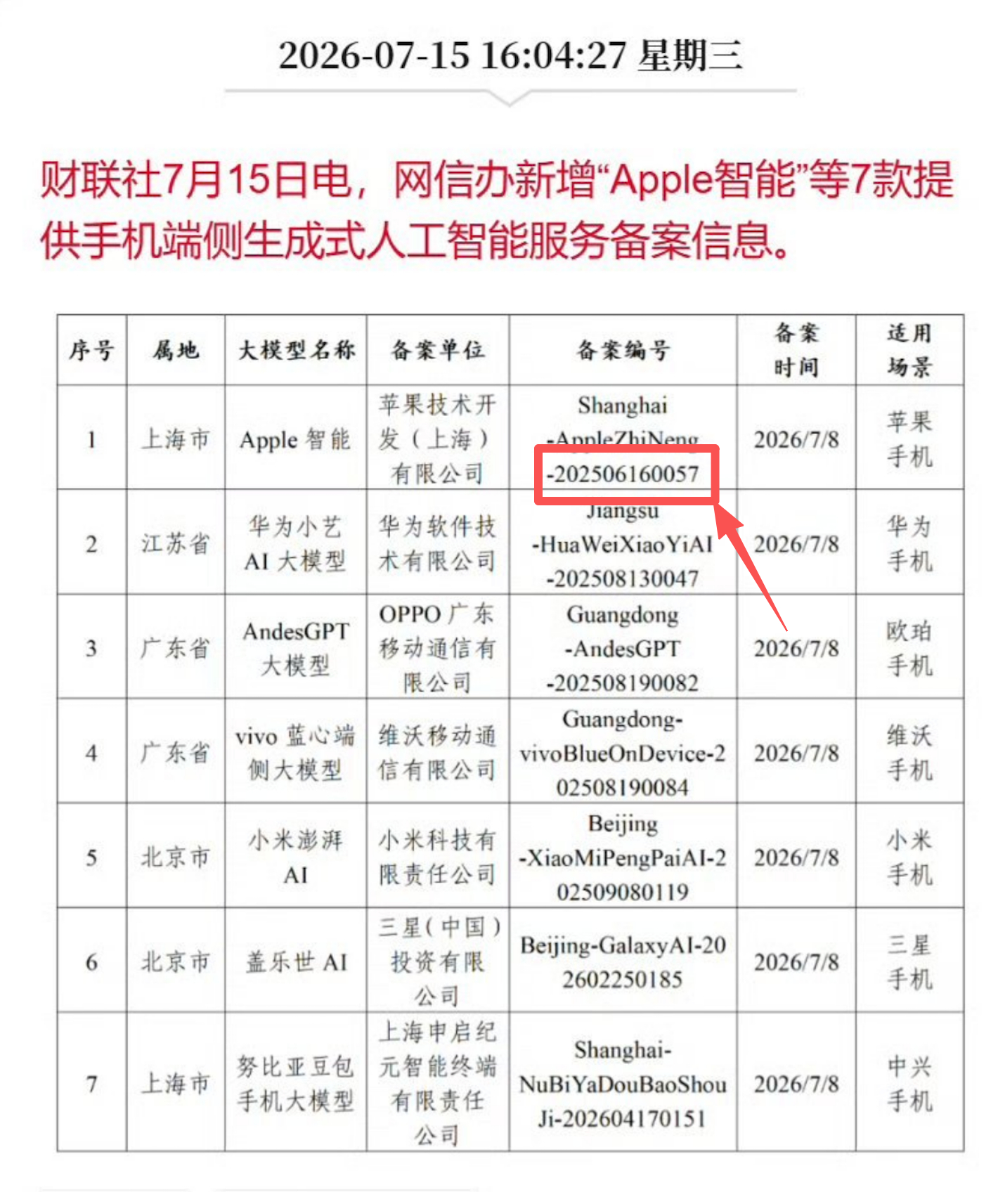 白高兴一场，备案的这个模型是 2025 年 6 月跑马灯版的 Siri，还不是最