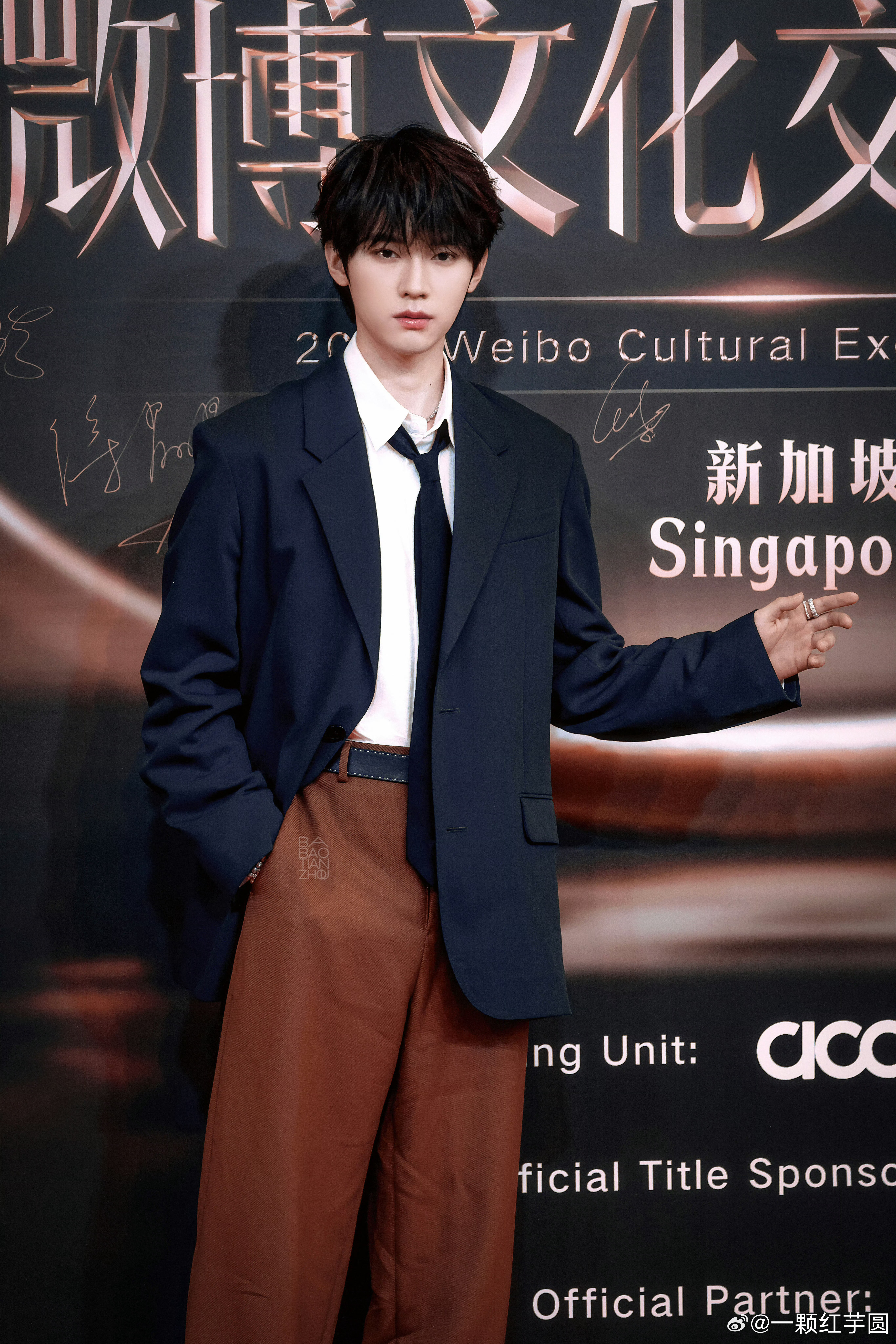 周翊然 微博文化交流之夜红毯！帅得过于权威了