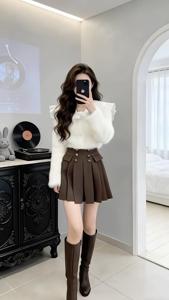 毛呢半身裙高腰显瘦洋气减龄谁穿谁好看 面料柔软舒适