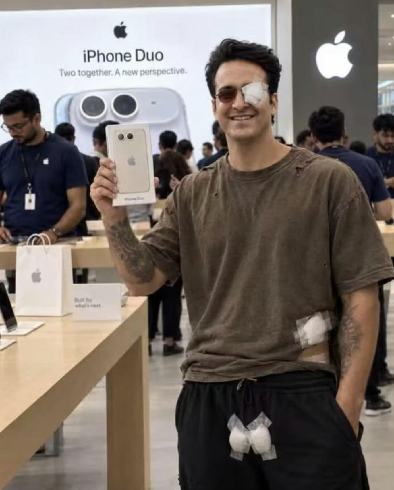 折叠屏手机销量暴涨买iPhone Duo需要付出这么多吗？[笑cry]真特么人才