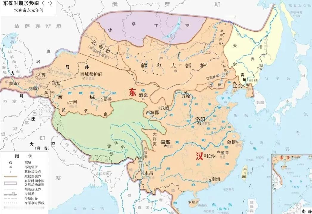 他那时的中国，人类史上首个突破千万平方公里的国家！

汉和帝永元六年（94年），