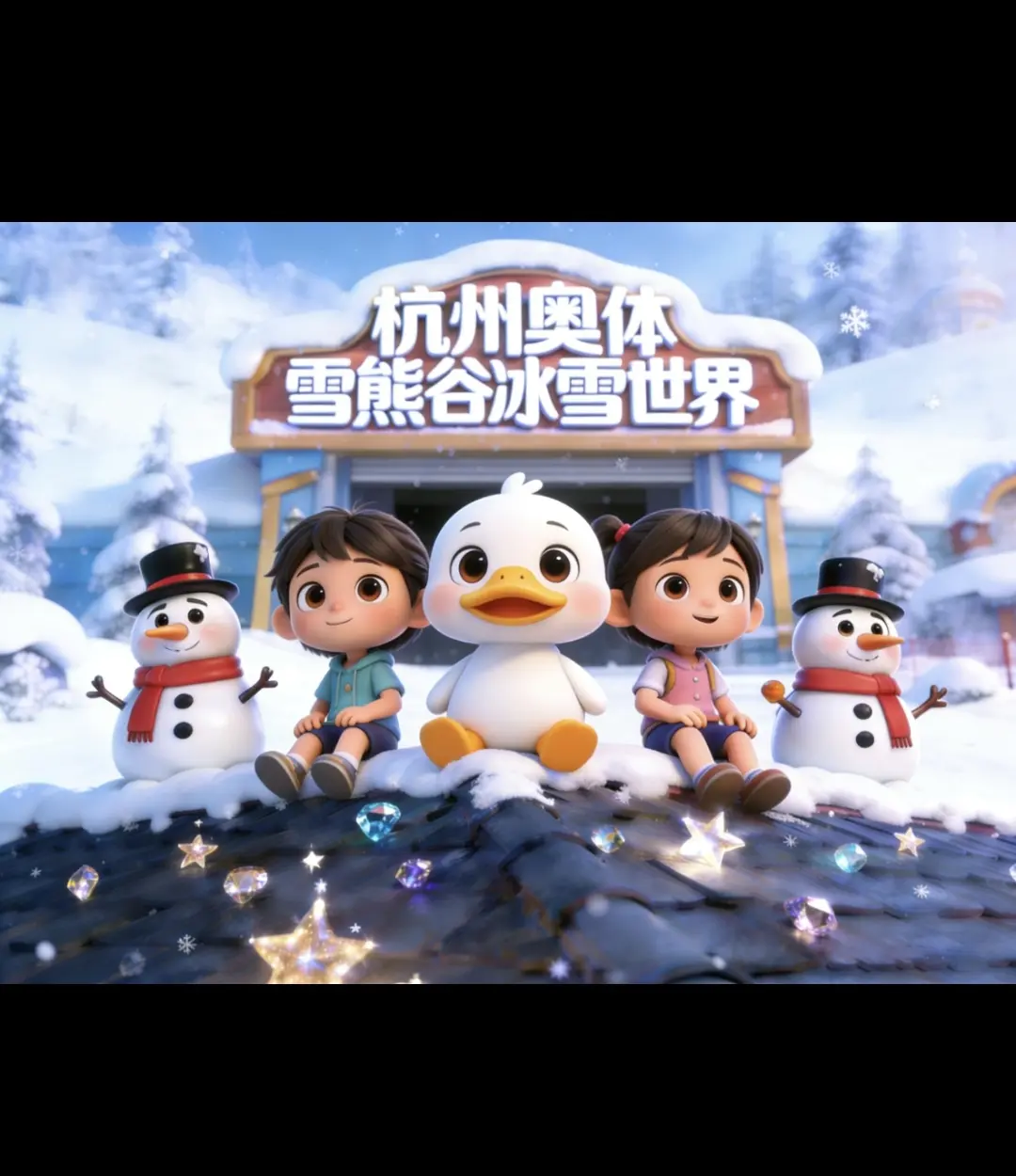 杭州奥体雪熊谷冰雪世界。   ♥️♥️