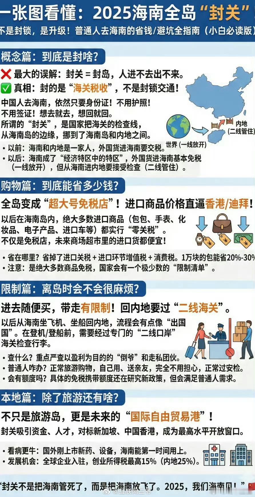 海南封关首日iPhone最高可减2140元这图很棒啊，一图就能看讲清楚海南封关的