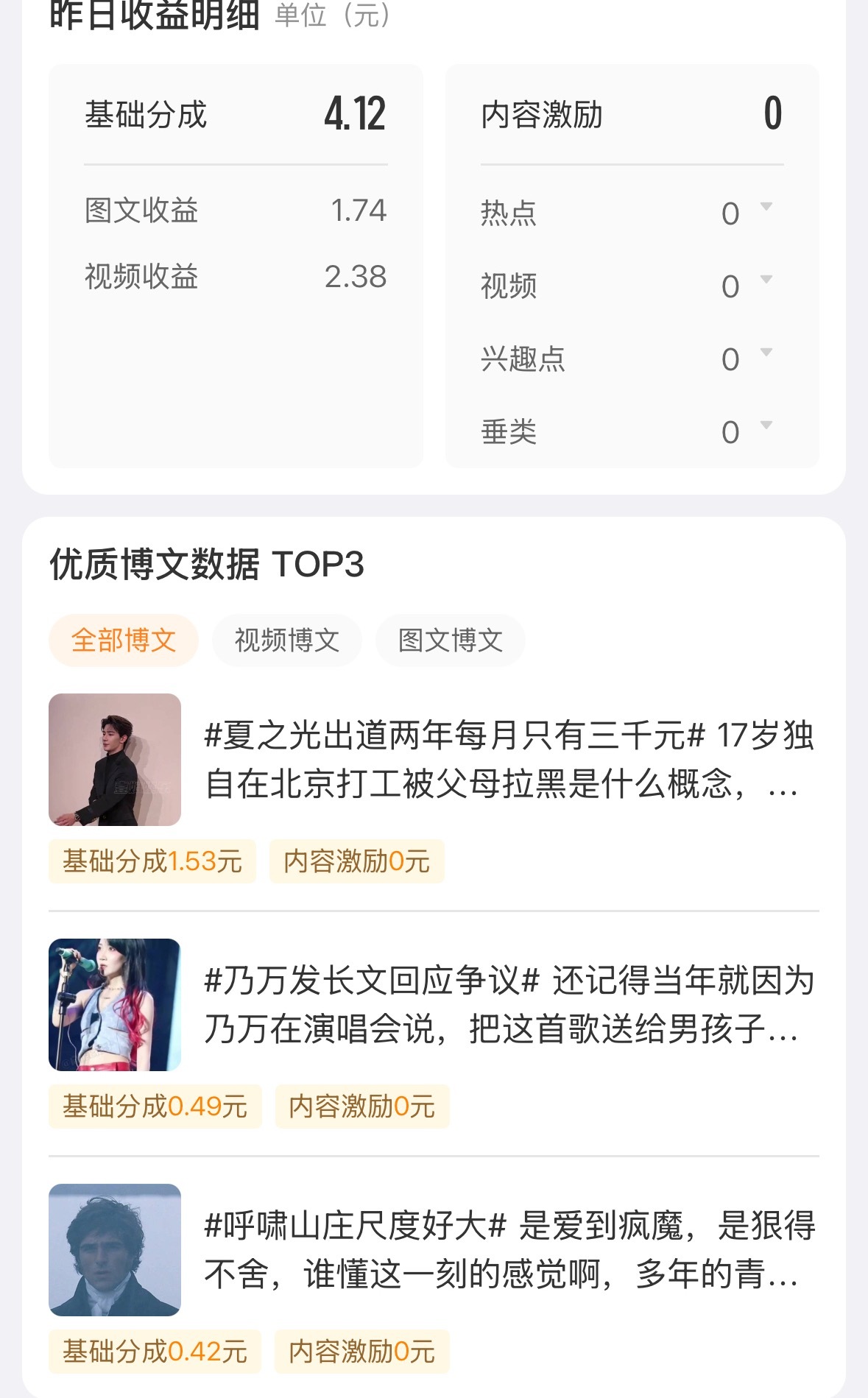 从早发到晚，4块钱给我打发了大眼你的心是冰做的吗我的收益高光时刻 