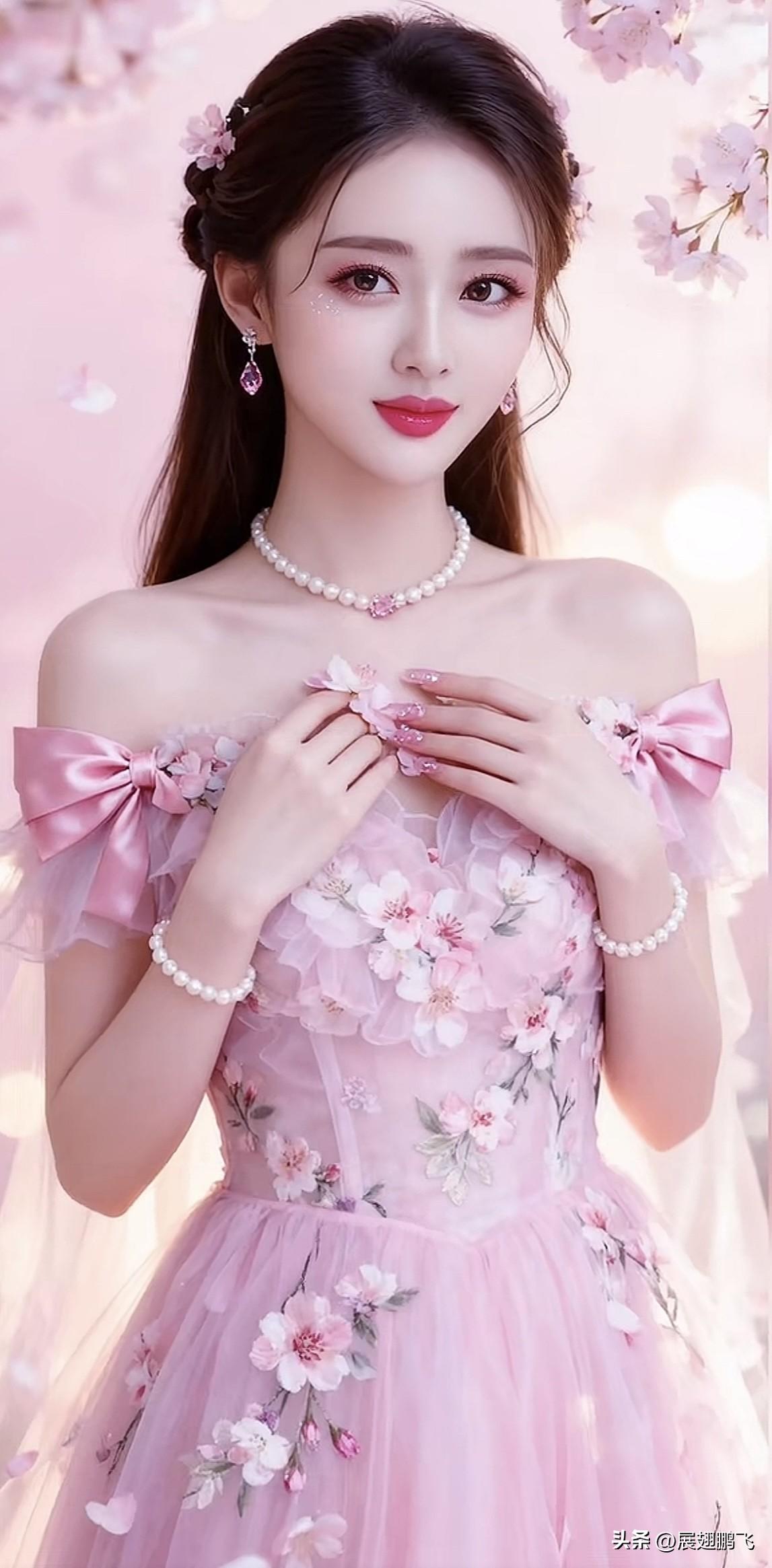 粉色公主裙，梦幻少女心，甜美可爱！🌸💖粉裙子的小公主 粉色公主礼服裙 粉色公