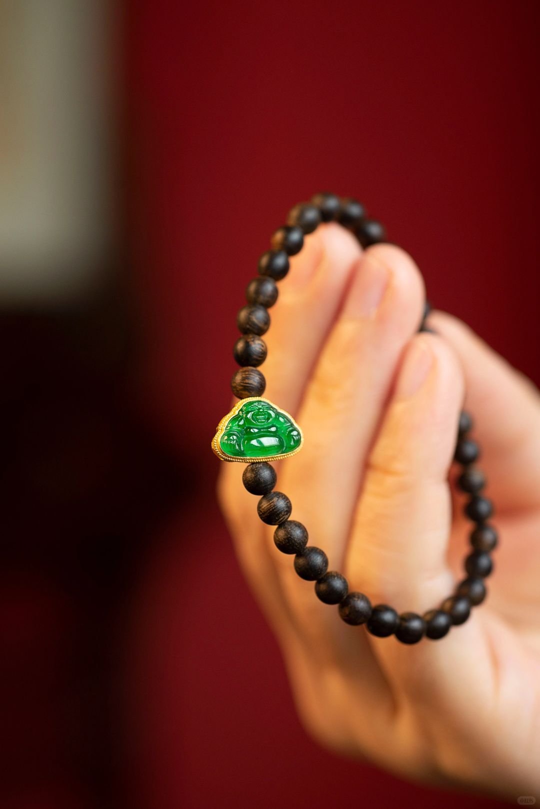 镶嵌翡翠佛公，美物暖人心❤️沉香精品手串