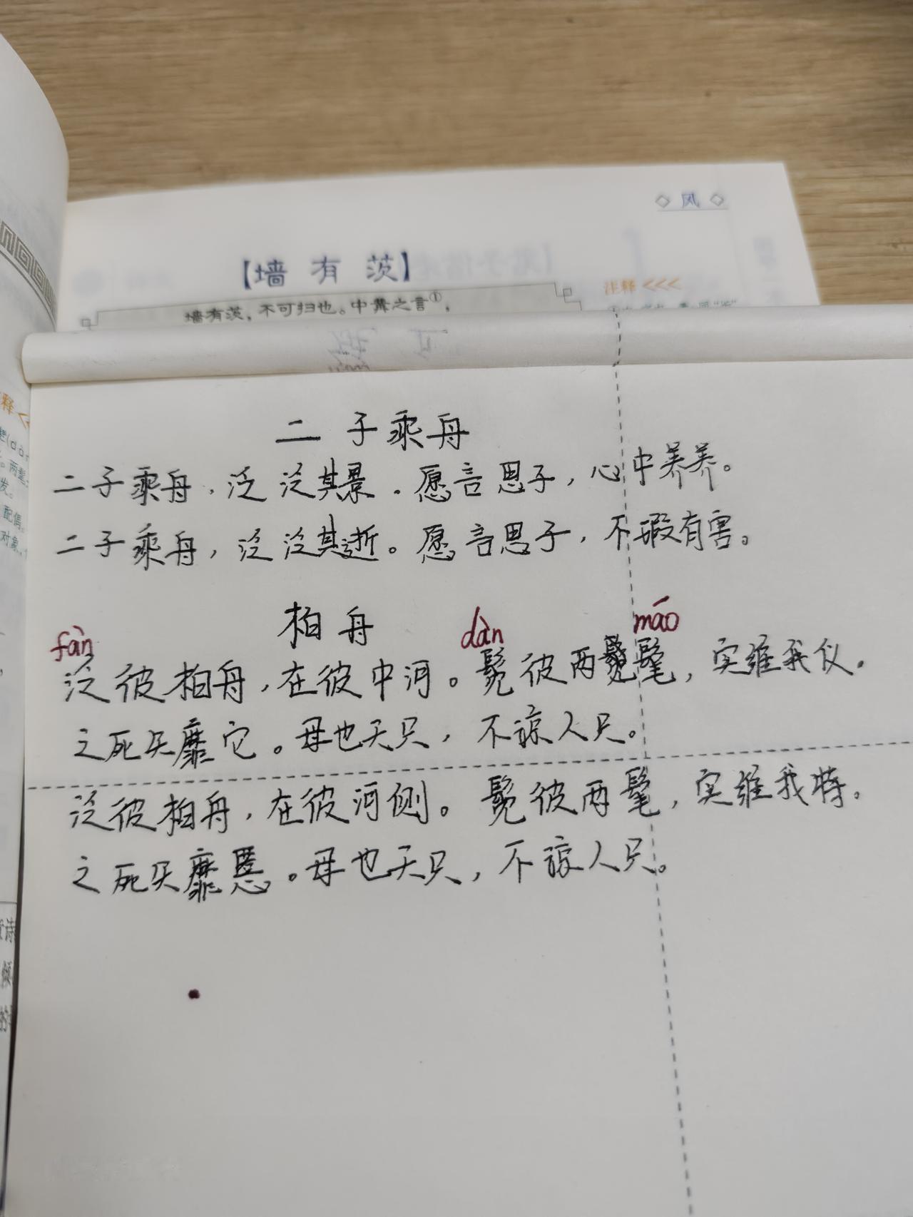 之死矢靡愿，我发誓到死也不会变心。
第62天，《诗经·鄘风·柏舟》
在爱情和亲情