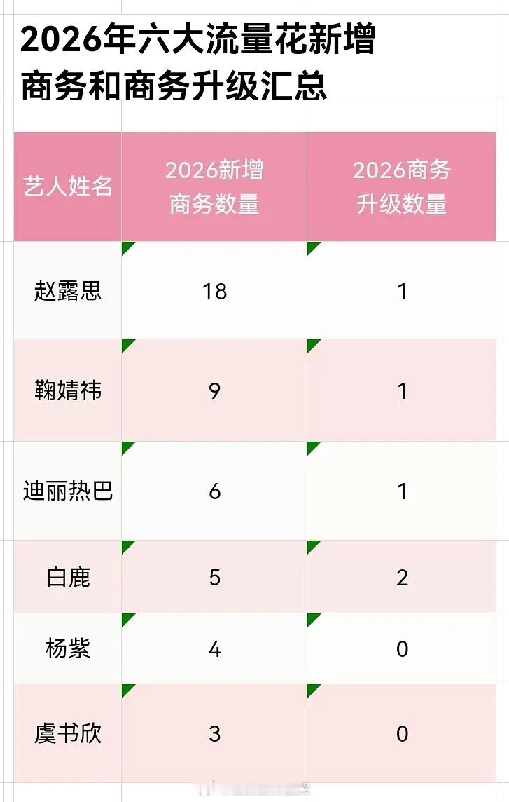 六大流量🌸，2026年目前新增商务汇总 